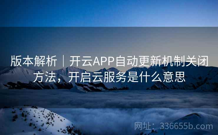 版本解析｜开云APP自动更新机制关闭方法，开启云服务是什么意思