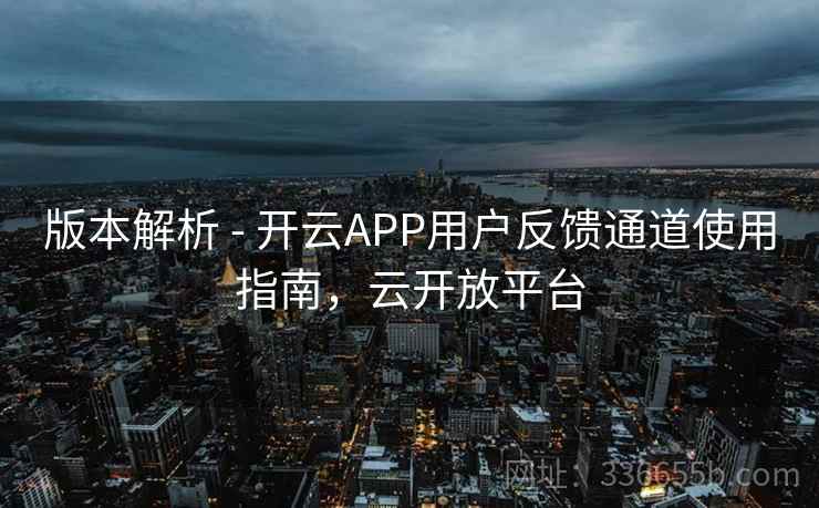 版本解析 - 开云APP用户反馈通道使用指南，云开放平台